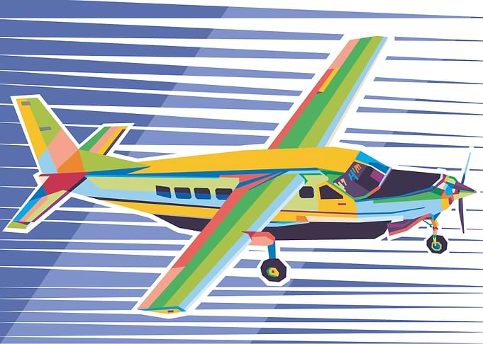 Colorful airplane Art