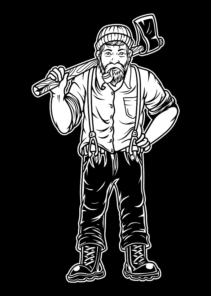 Lumberjack Black and White