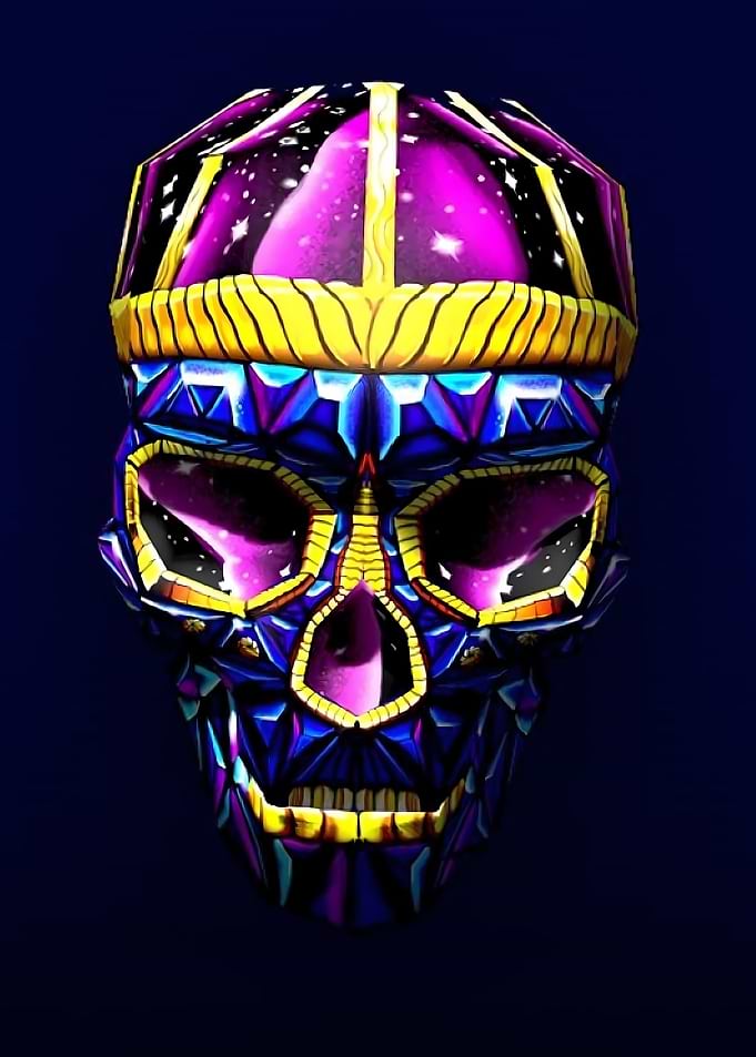Skull 3D Art Purple