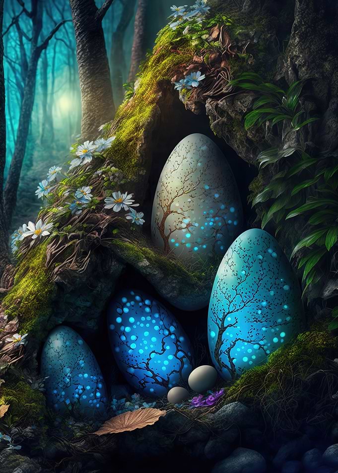 Glowing easter eggs