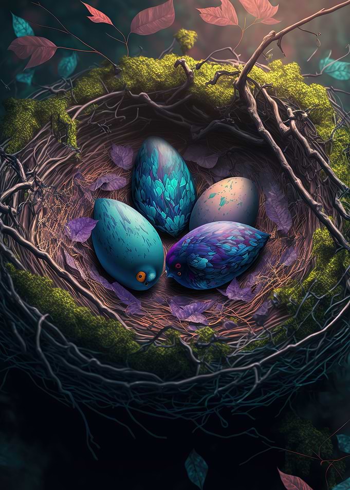 Glowing easter eggs