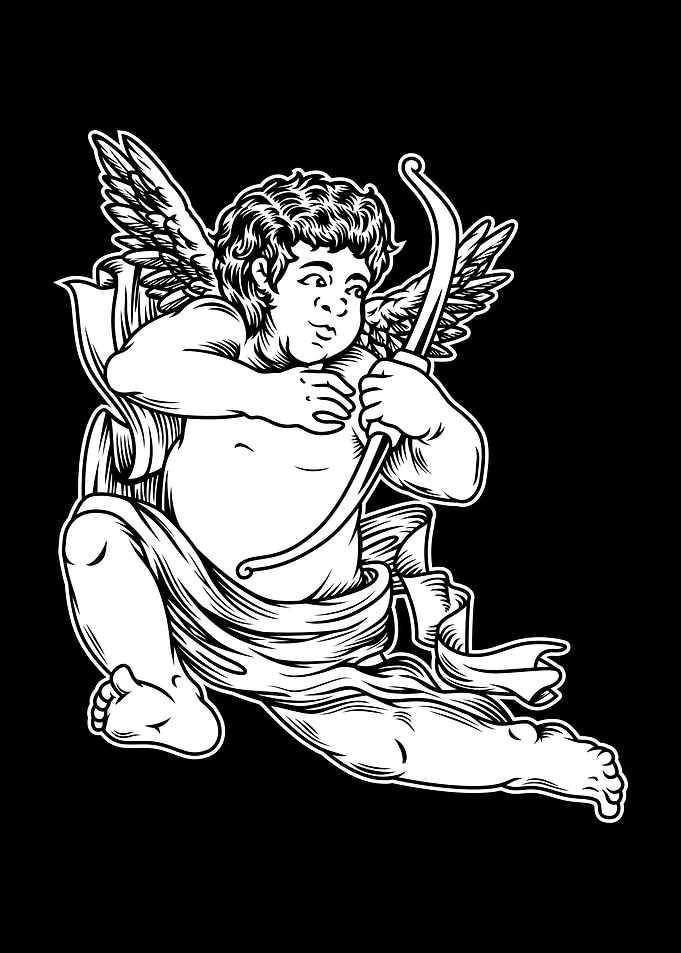 Cupid Black and White 03