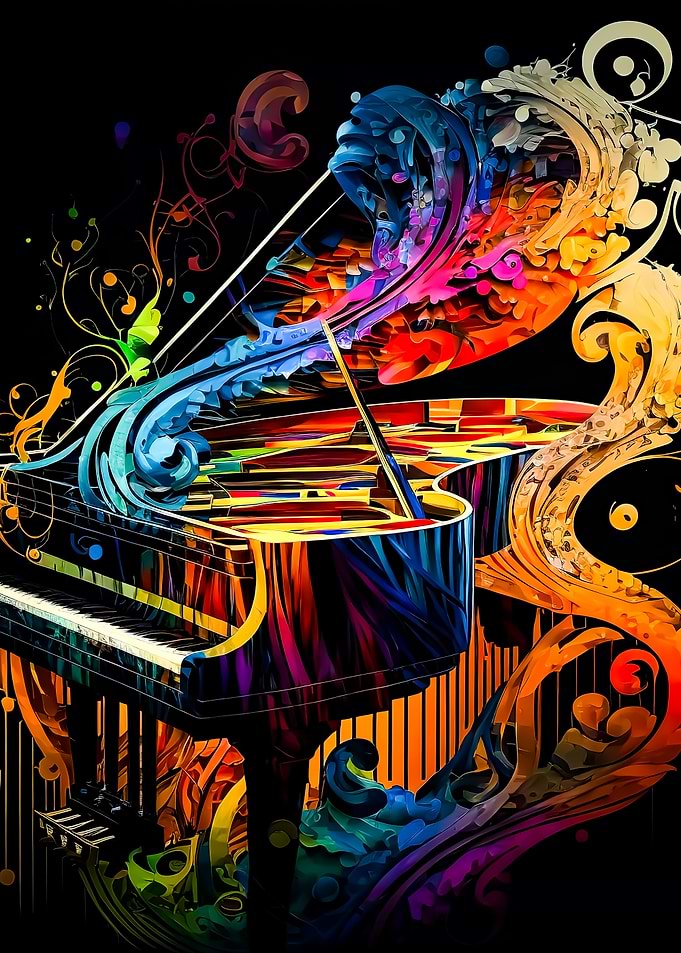 piano colorful