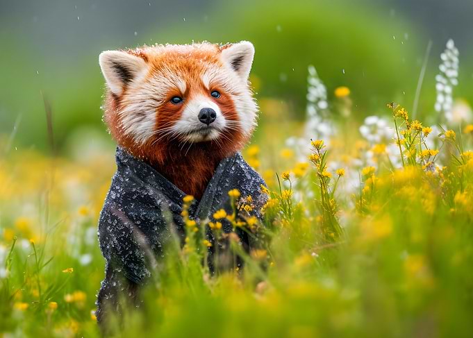 Red panda with a sweater