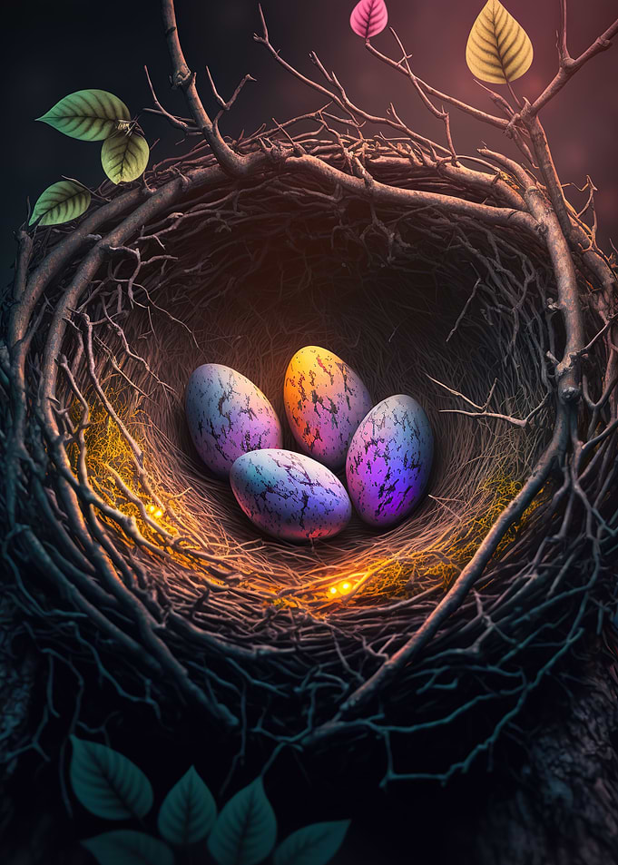 Glowing easter eggs