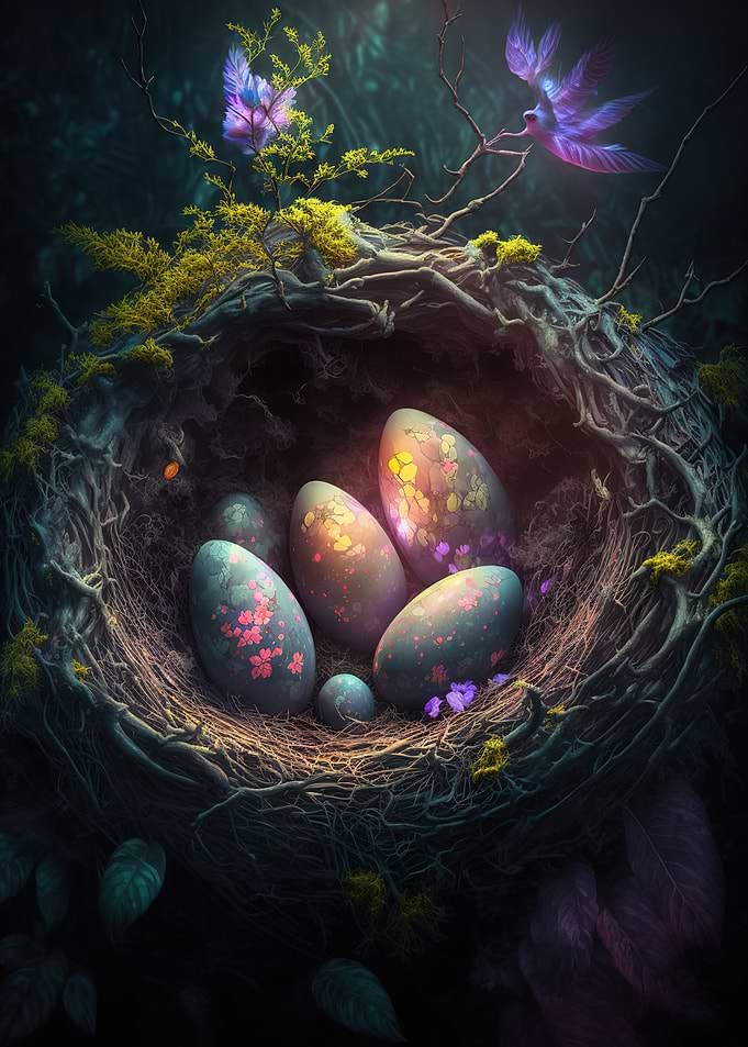 Glowing easter eggs