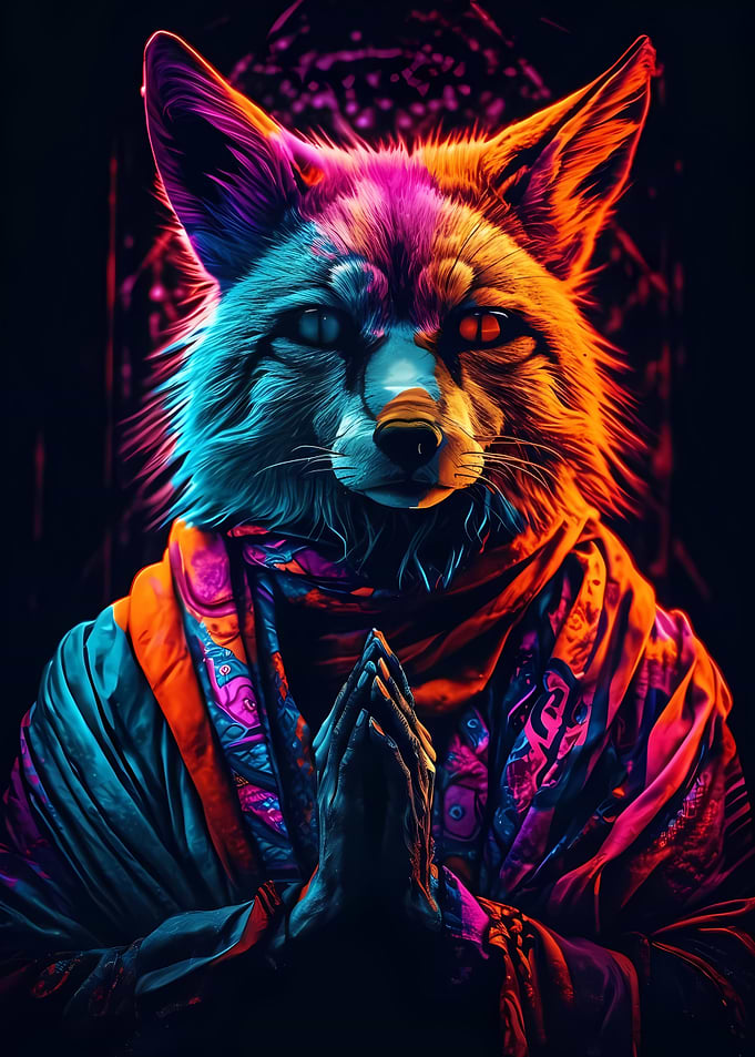 Amazing Colorful Wolf