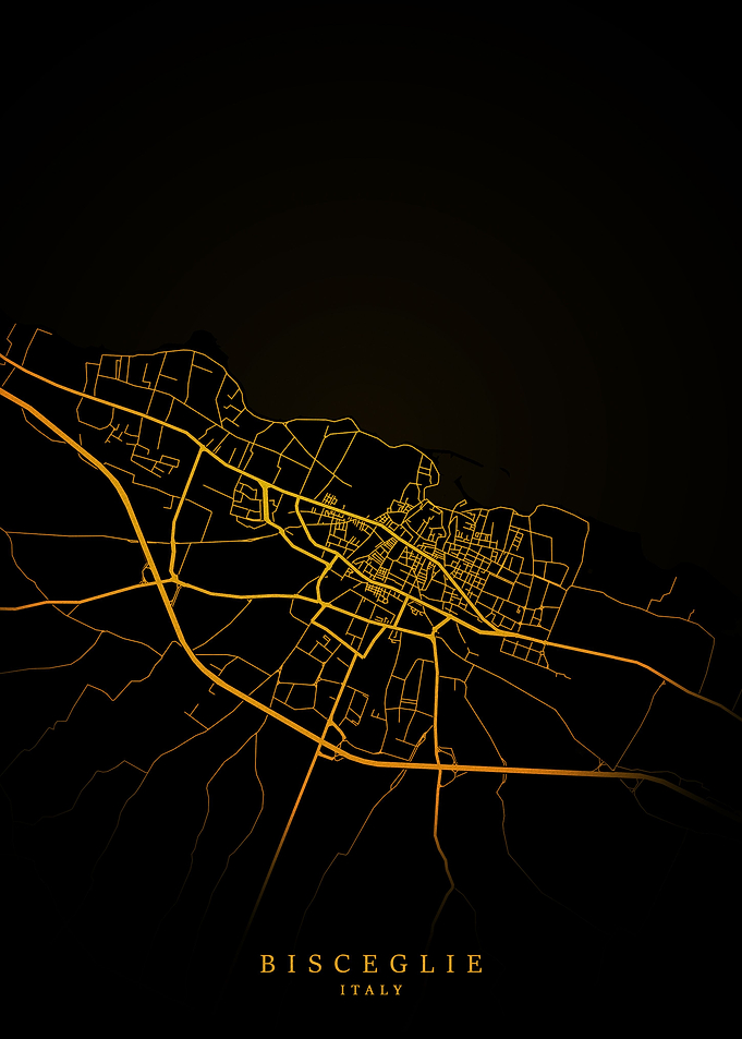 Bisceglie City Map Gold