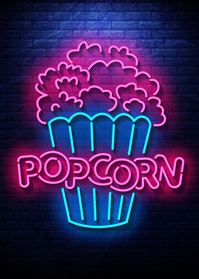 Popcorn Neon food sign