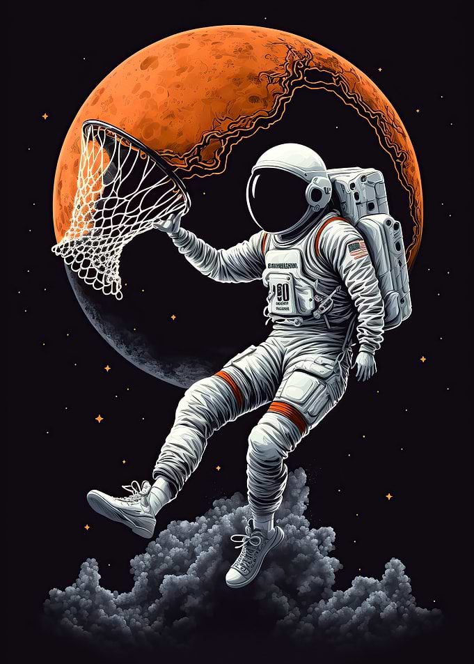 Astronaut Basketball Space