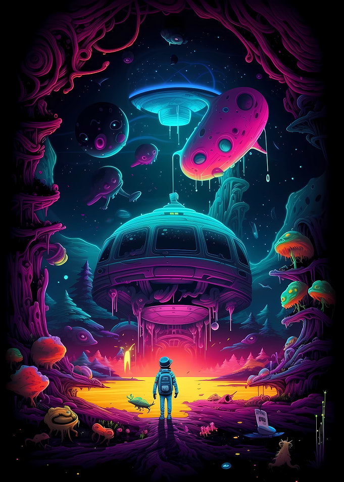 Boy in Trippy Space