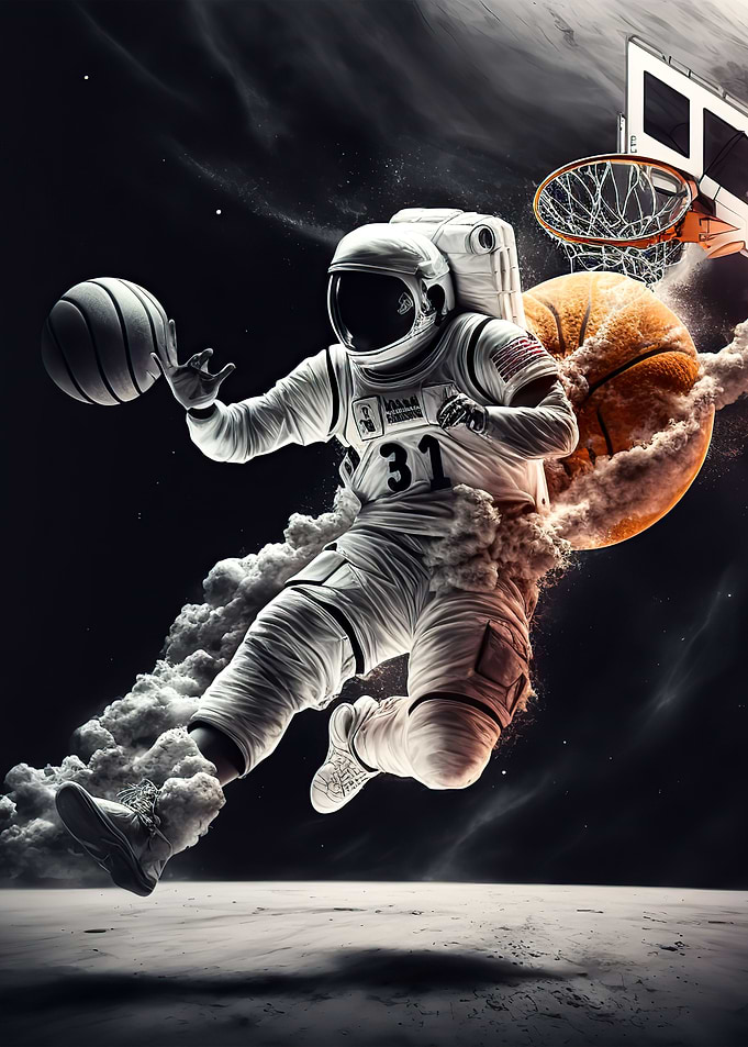 Astronaut Basketball Space
