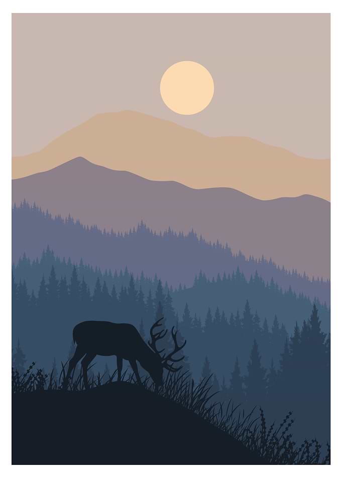 Modern Landscape With Sun