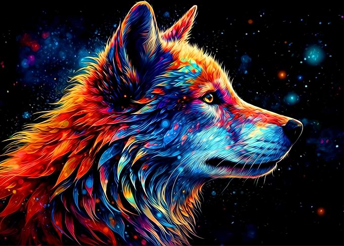 Colorful Wolf