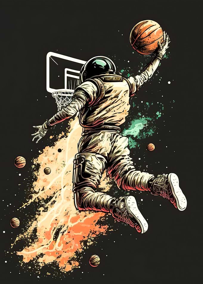 Astronaut Basketball Space