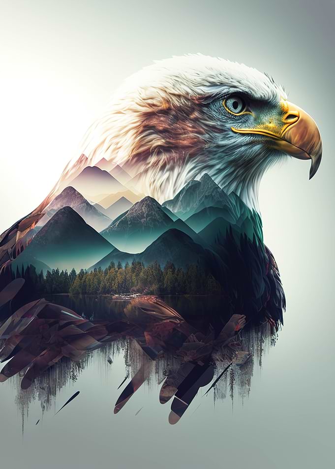 eagle double exposure