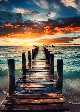 Sunset on lake