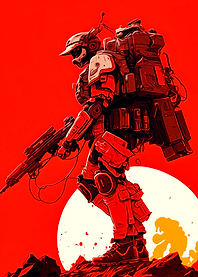 Red Cyborg Warrior