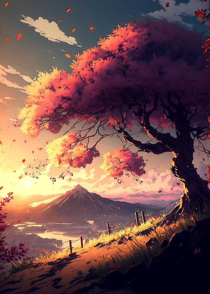 Anime Sunset Scenery