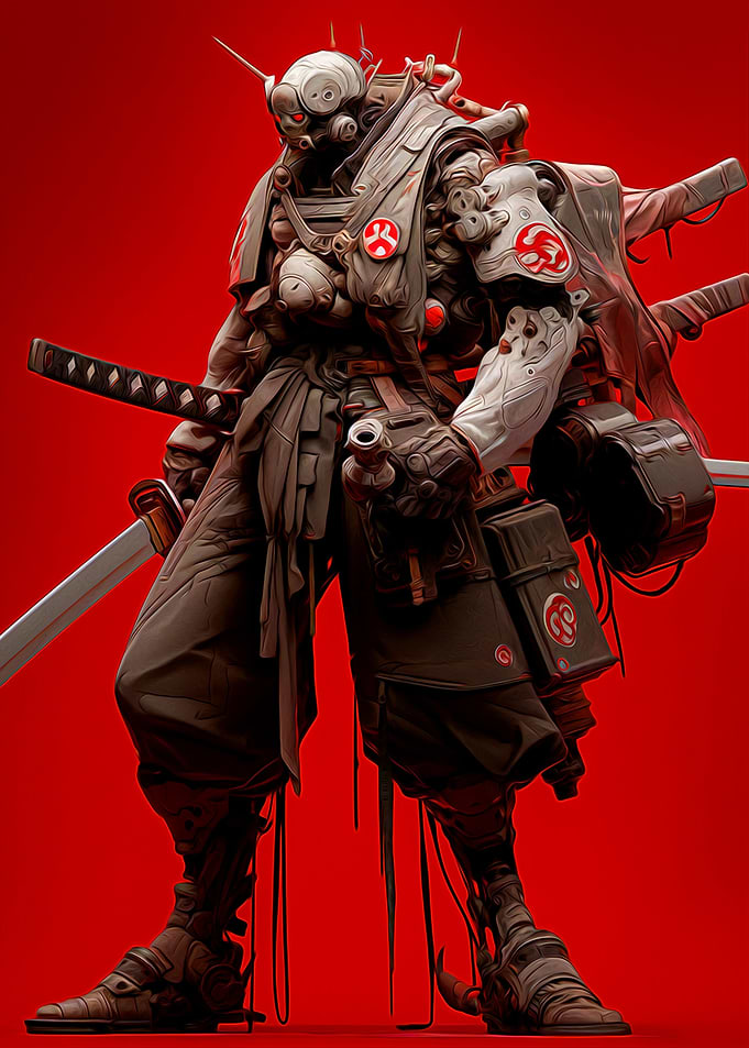 Red Cyborg Warrior