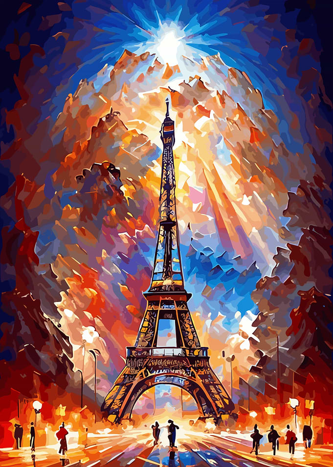 Sun Shines Over Paris Art