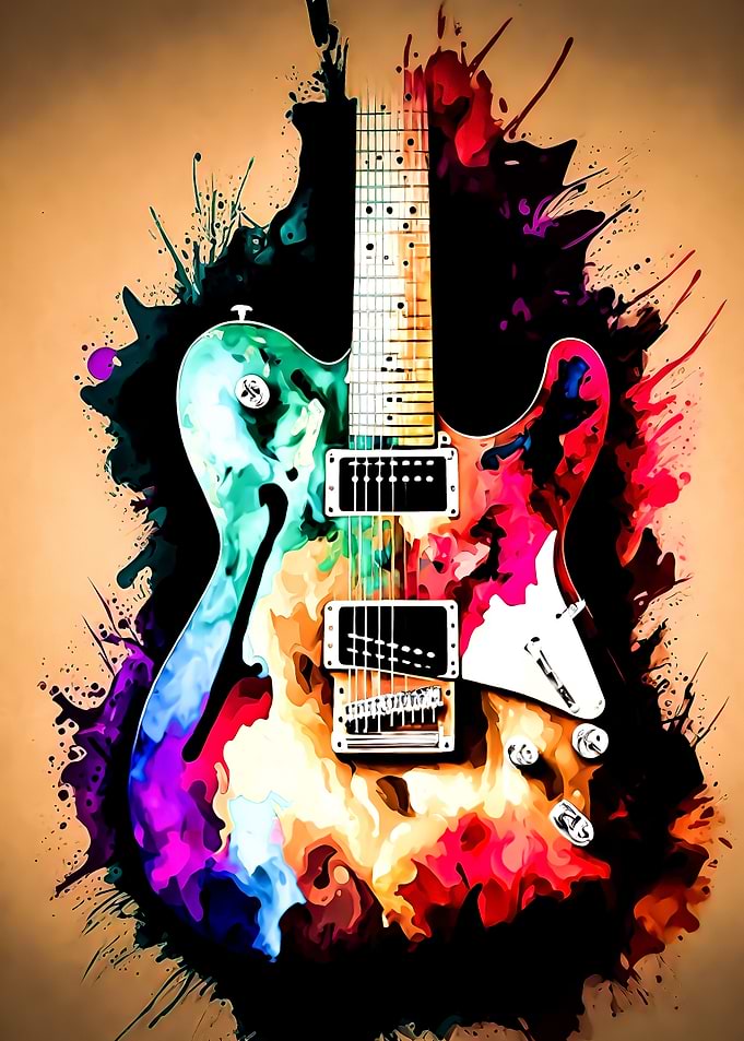 Guitar watercolor