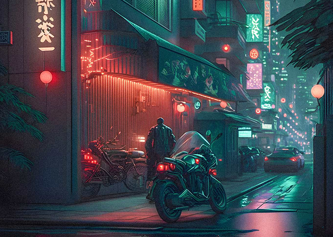 cyberpunk neon city