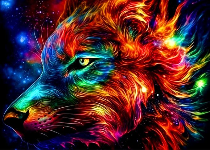 Colorful Wolf