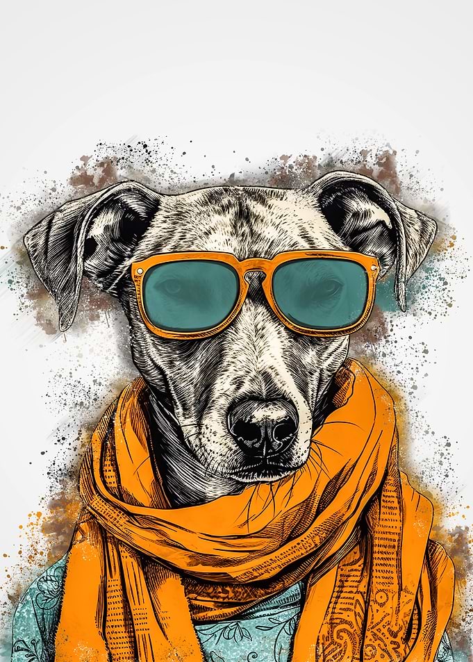 Cute dog in glasses