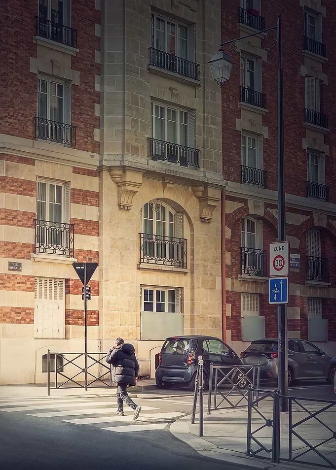 person crossing the street