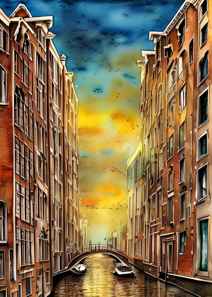 Sunset at Venice Poster
