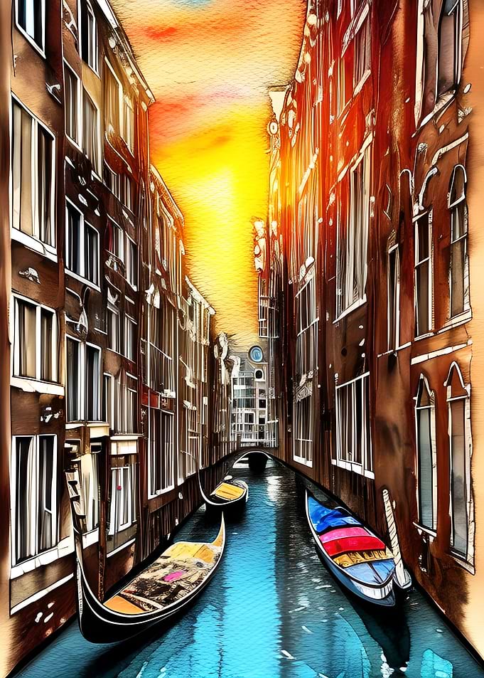 Two Gondola in Clean Canal