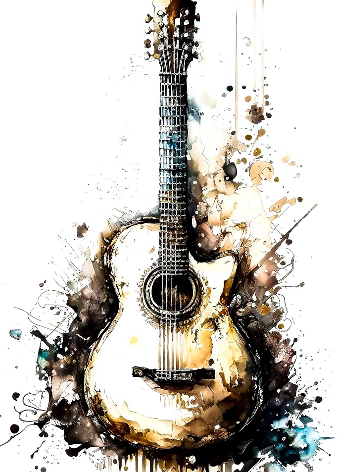 Guitar watercolor