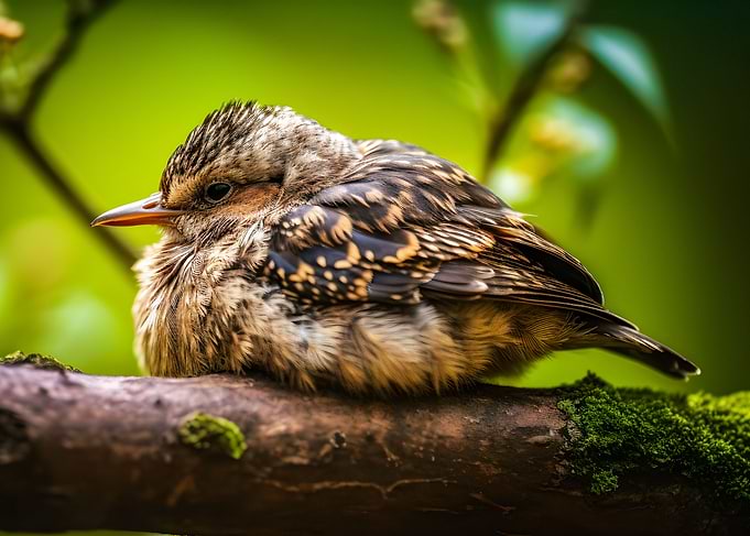 Relaxing bird on a branch