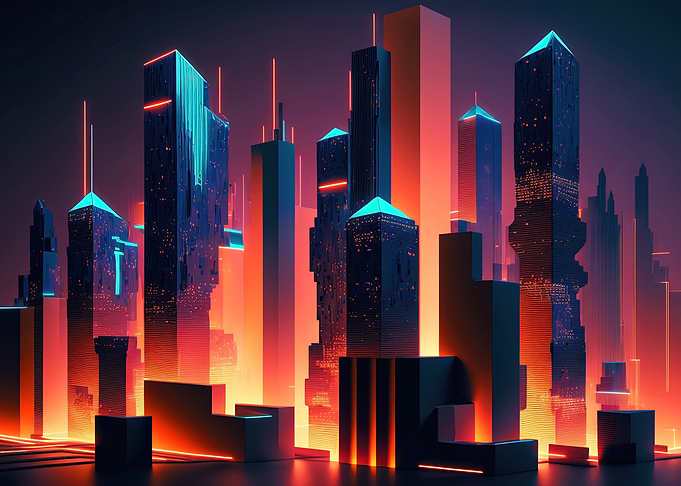 cyberpunk neon city