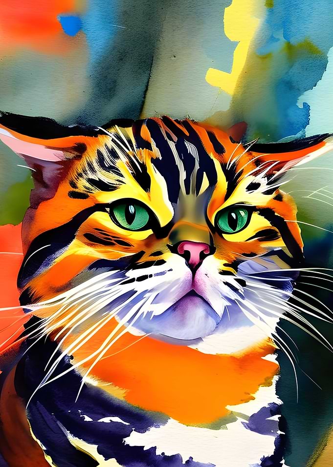 Tabby Cat Watercolor