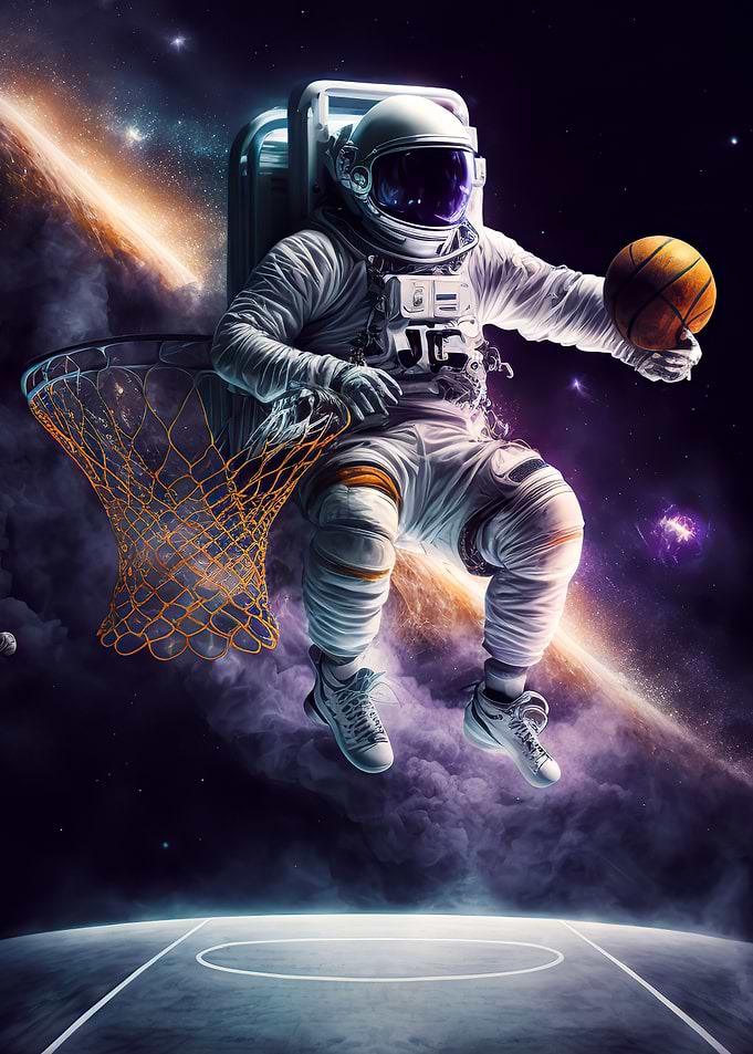 Astronaut Basketball Space