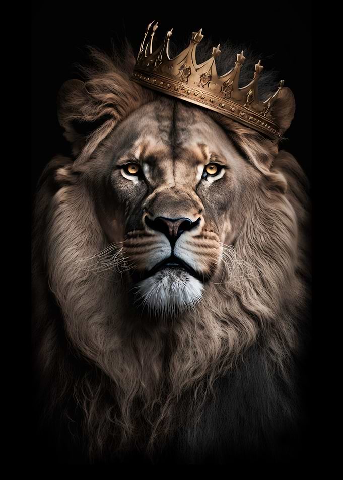 Lion King Wearing Crown