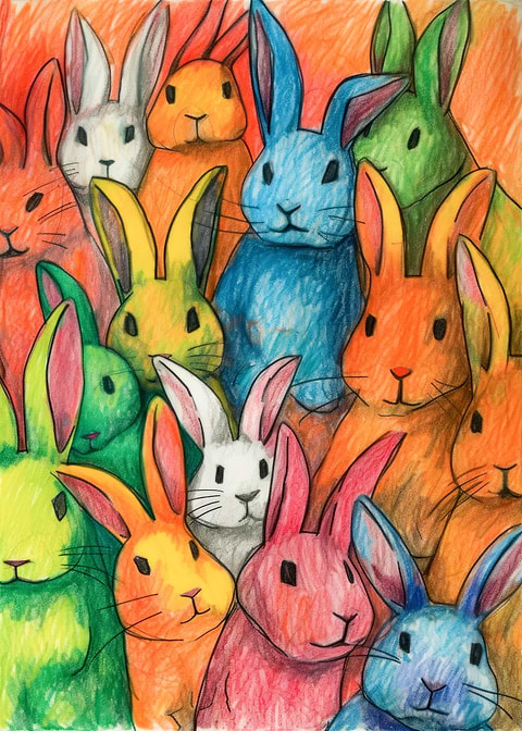 Bunny Wonderland — kids room metal wall art