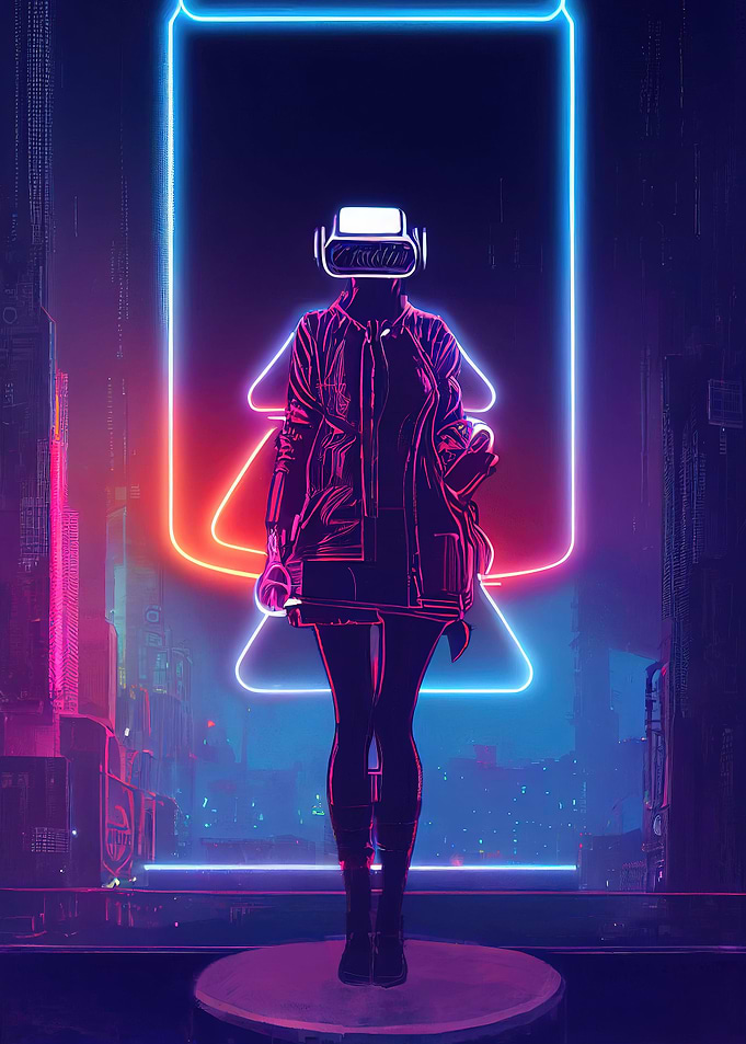 cyberpunk neon city