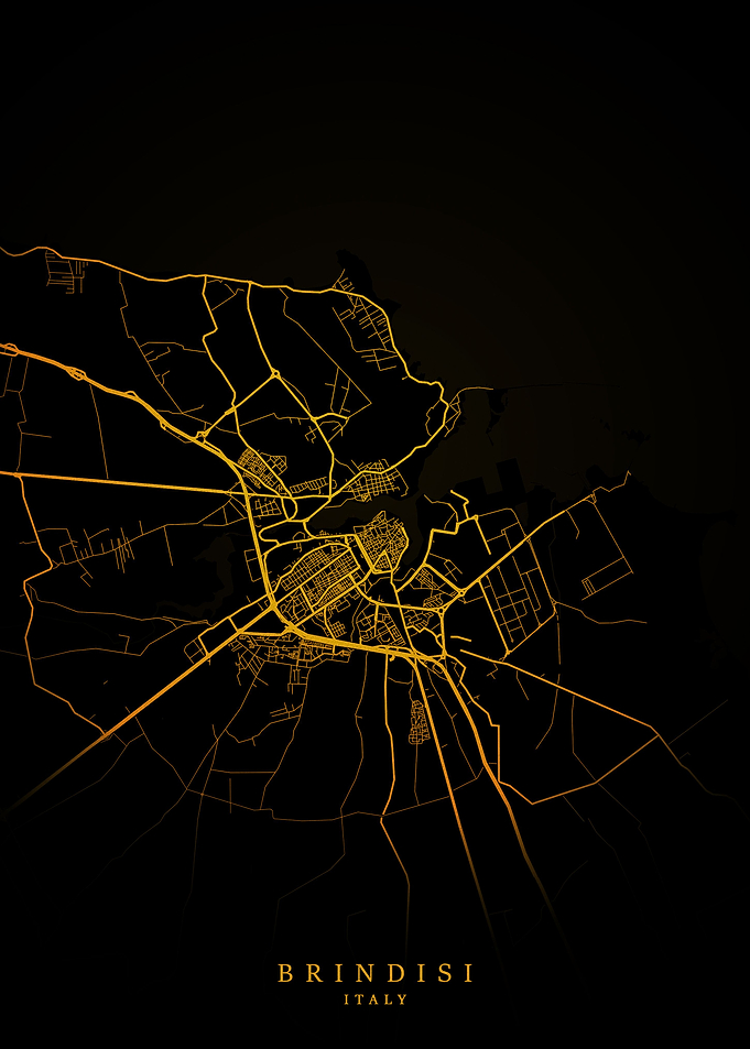 Brindisi City Map Gold