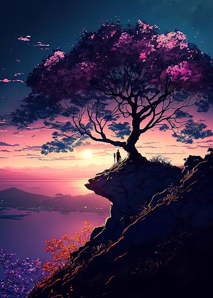 Anime Sunset Scenery