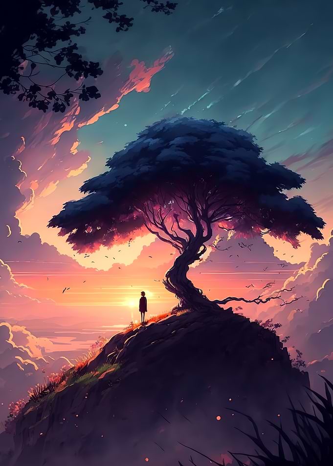 Anime Sunset Scenery
