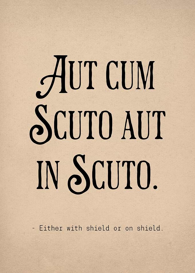 Latin Quote With Shield