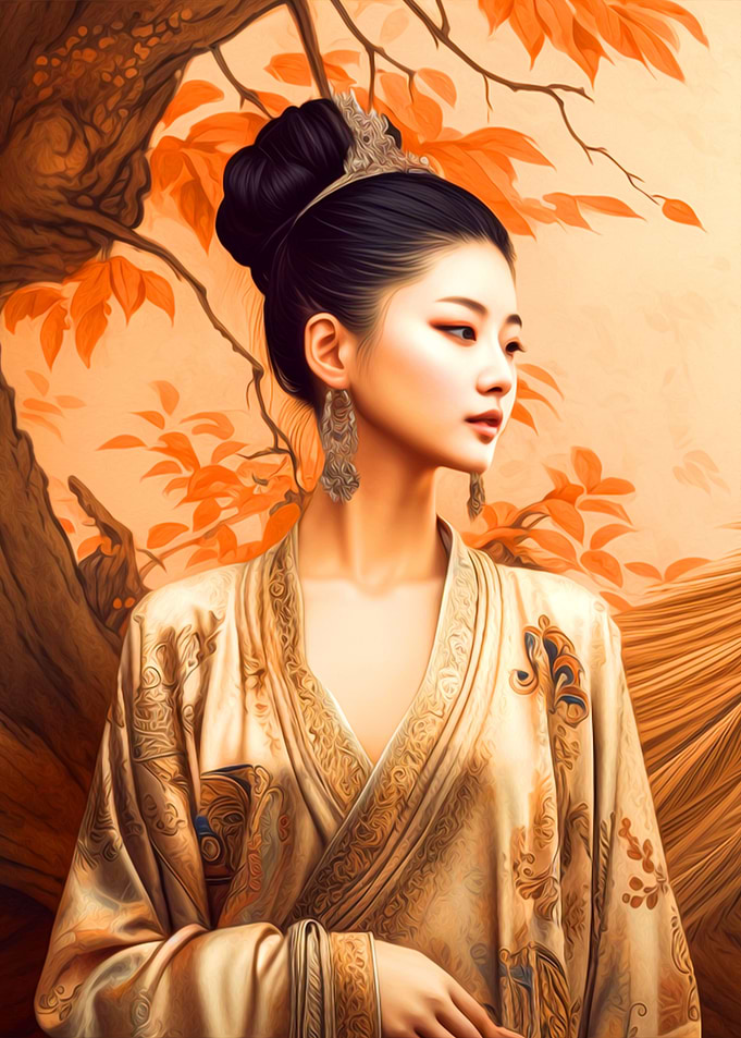 Asian Girl Painting