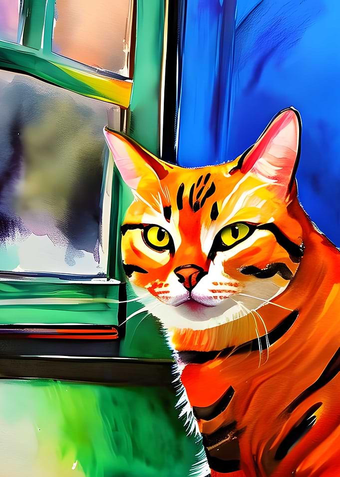 Watercolor Portrait Tabby