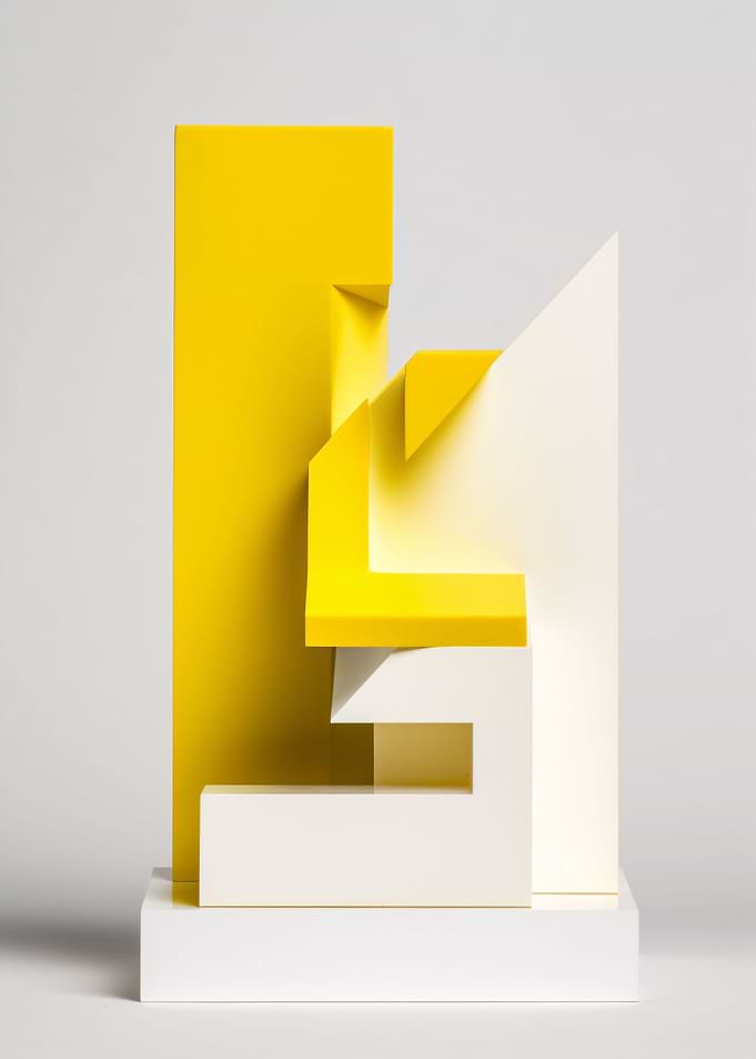 Yellow and white sculpture