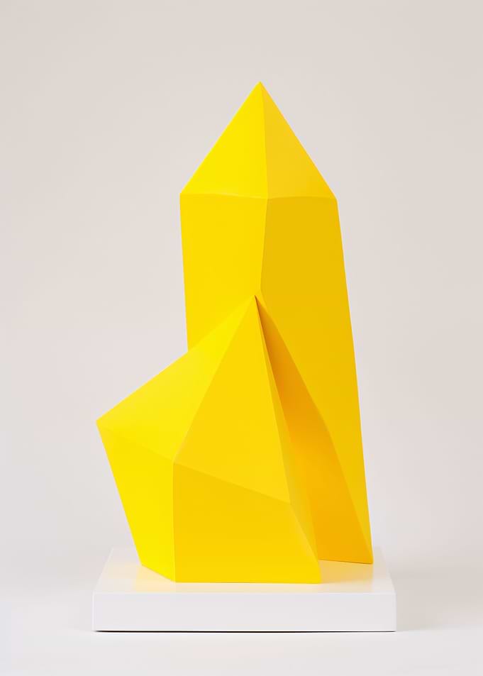 Yellow geometric sculpture