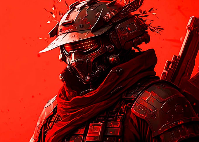 Red Cyborg Warrior