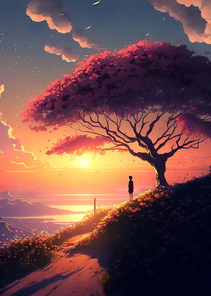 Anime Sunset Scenery